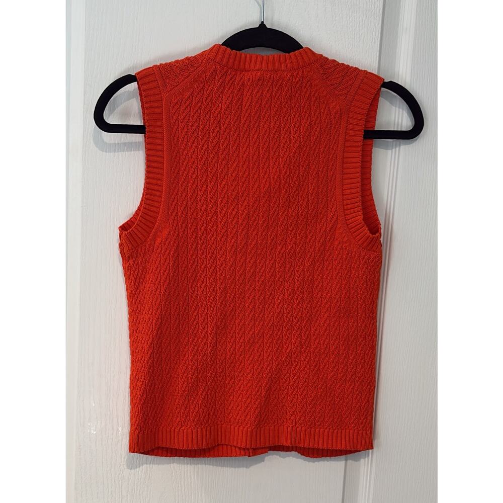 Free Assembly Cable Knit Sweater Vest Gold Anchor Buttons Size XS NWT - Picture 3 of 5